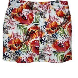 Soft Surroundings Floral Skort Women's Large Bright Colorful 2CQ32 Summer